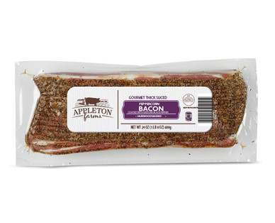 Appleton Farms Thick Sliced Bacon, Peppercorn