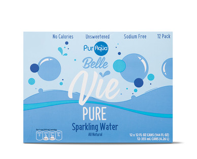PurAqua Belle Vie Sparkling Flavored Water, Pure