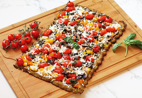 Cauliflower-Quinoa Sheet Pan Pizza with Roasted Vegetables