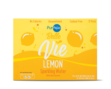 PurAqua Belle Vie Sparkling Flavored Water, Lemon