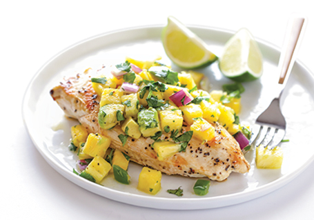 Grilled Chicken with Pineapple Avocado Salsa