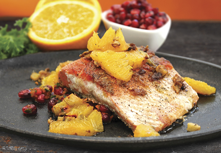 Seared Salmon with Oranges & Pomegranate