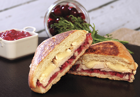 Grilled Turkey Sandwich with Brie and Cranberry Mustard Aioli
