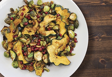 Roasted Acorn Squash and Brussels Sprouts